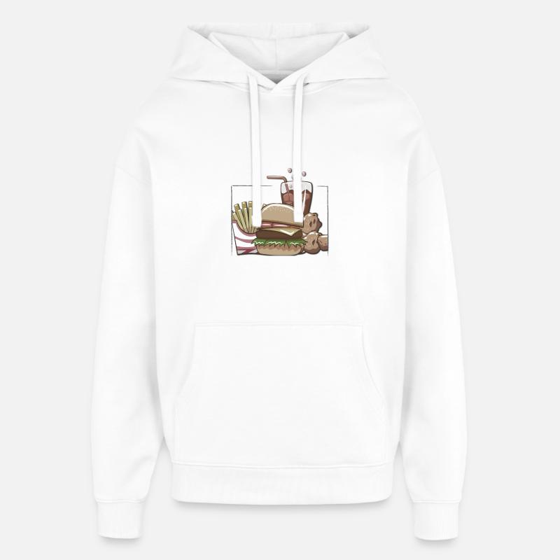 Restauration rapide >> encadrée - Sweat à capuche unisexe Stanley/Stella Oversized - blanc