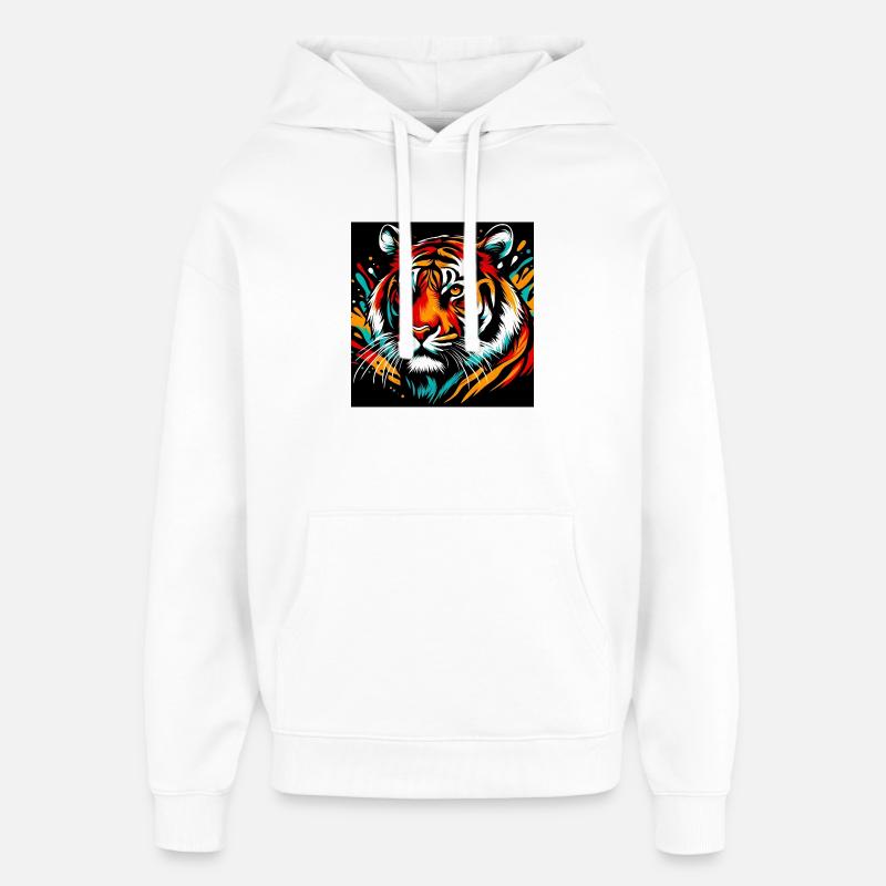 Tigre - Sweat à capuche unisexe Stanley/Stella Oversized - blanc