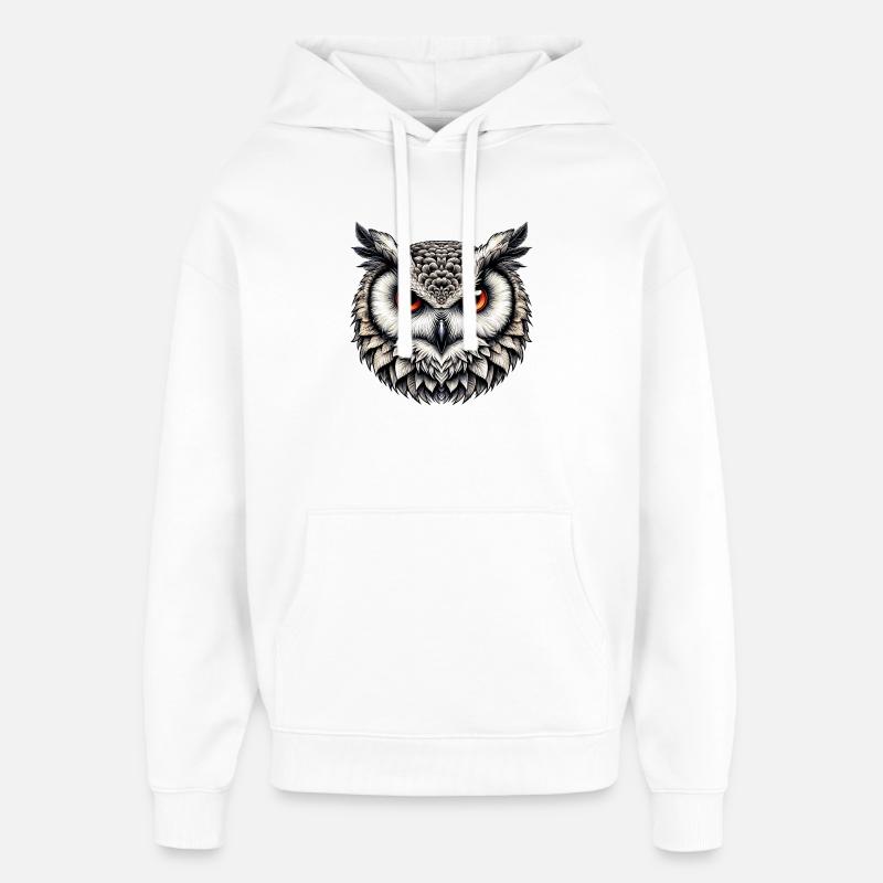 Eule - Oversized Unisex Hoodie von Stanley/Stella - Weiß