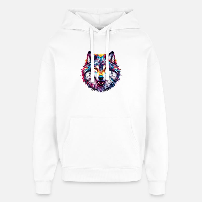 Loup - Sweat à capuche unisexe Stanley/Stella Oversized - blanc