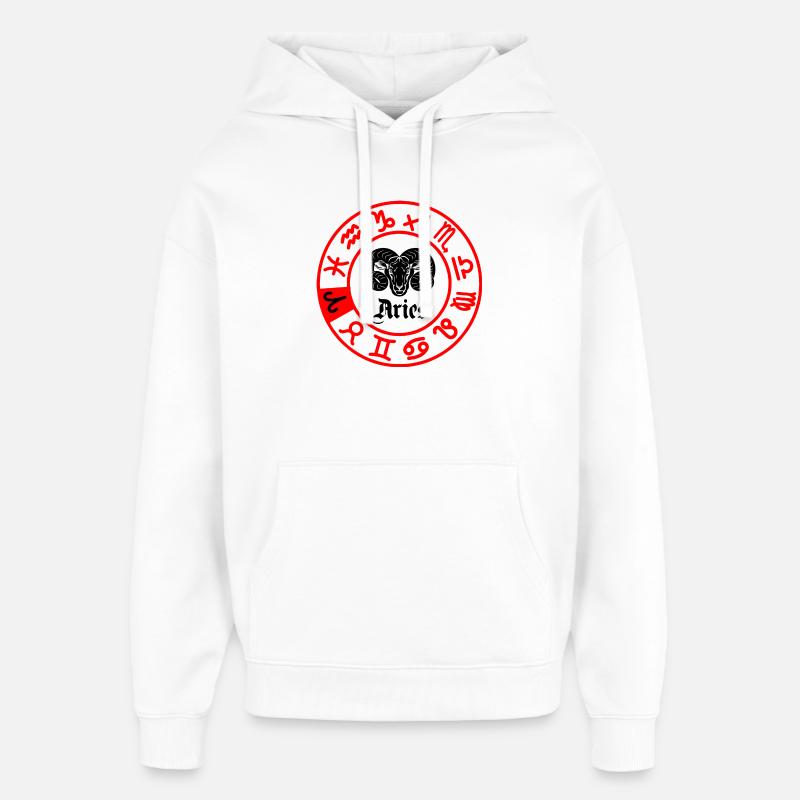 Zwölf Sternzeichen Widder Widder - Oversized Unisex Hoodie von Stanley/Stella - Weiß