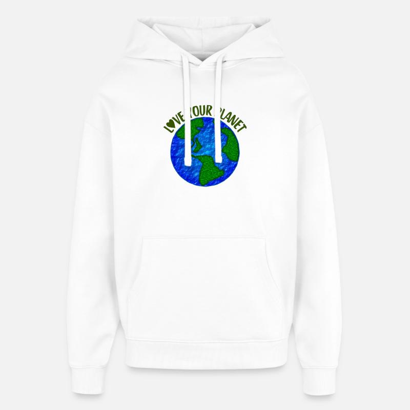 Aimez votre planète - Sweat à capuche unisexe Stanley/Stella Oversized - blanc
