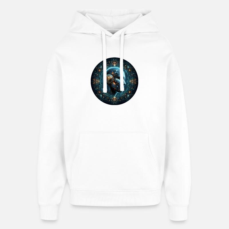 Intelligence Artificielle Cyber Head Tech - Sweat à capuche unisexe Stanley/Stella Oversized - blanc