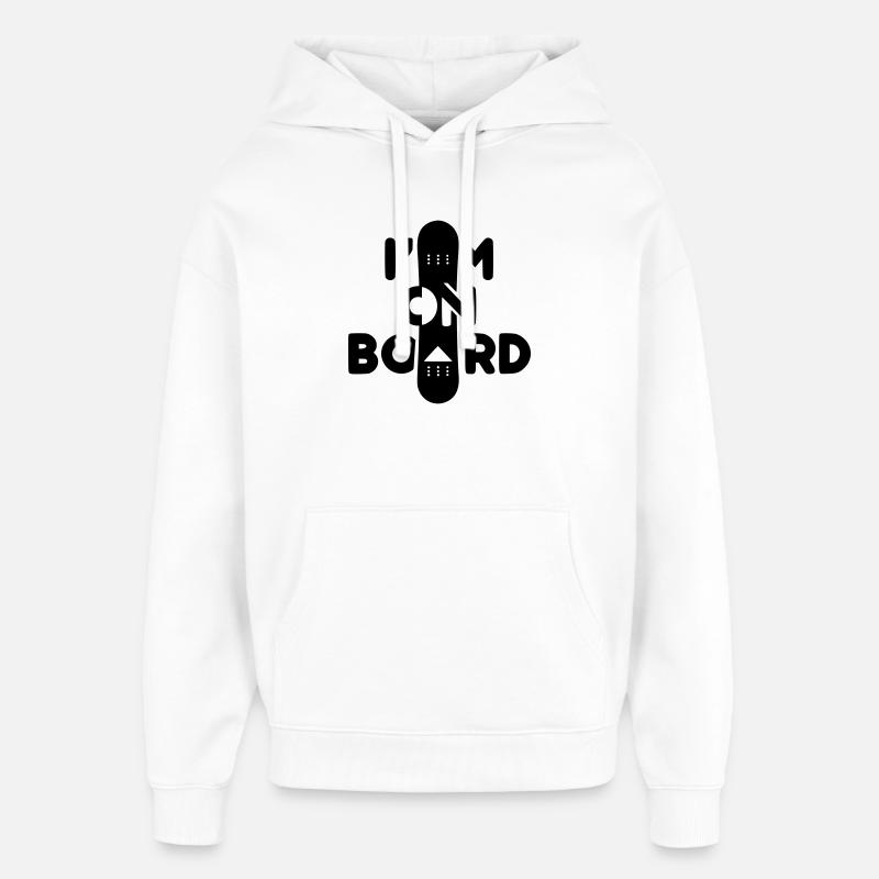 Ich bin an Bord -Snowboard - Oversized Unisex Hoodie von Stanley/Stella - Weiß