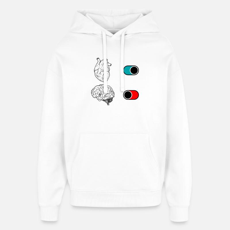 Duo de croissants nocturnes - Sweat à capuche unisexe Stanley/Stella Oversized - blanc