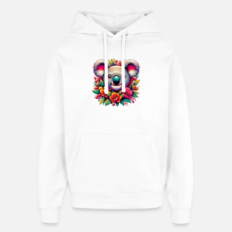 Koala - Oversized Unisex Hoodie von Stanley/Stella - Weiß