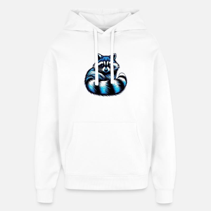 Raton laveur - Sweat à capuche unisexe Stanley/Stella Oversized - blanc