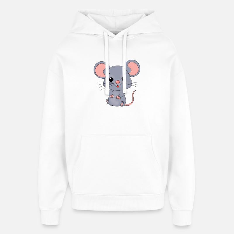 souris souris - Sweat à capuche unisexe Stanley/Stella Oversized - blanc