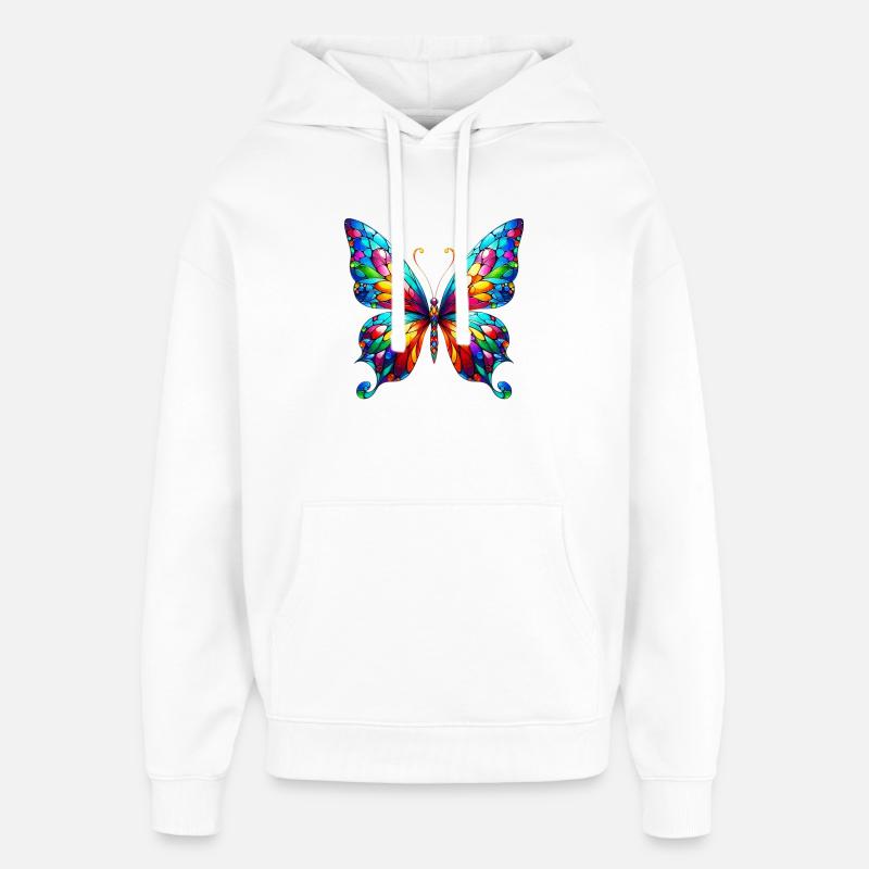 Papillon - Sweat à capuche unisexe Stanley/Stella Oversized - blanc