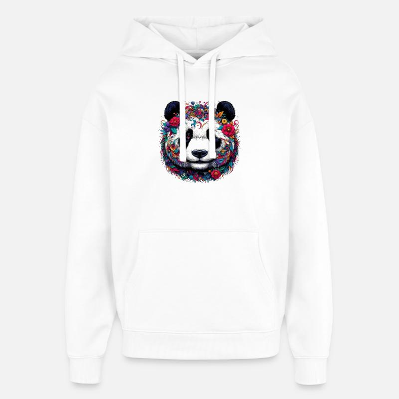 Panda - Sweat à capuche unisexe Stanley/Stella Oversized - blanc