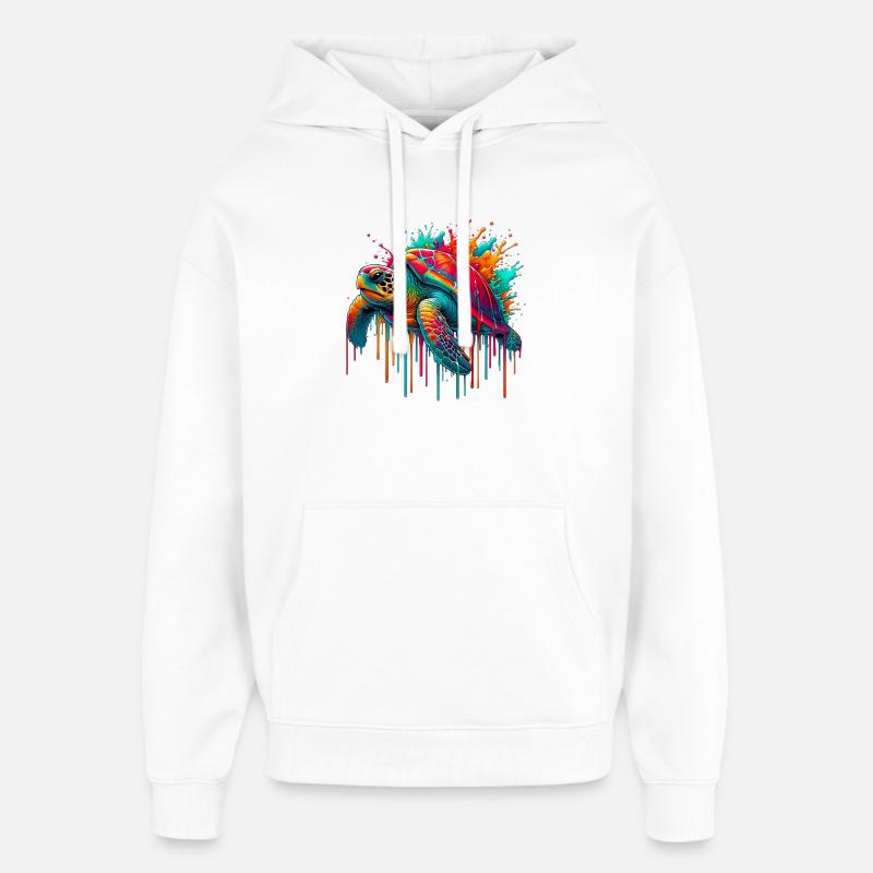 Tortue - Sweat à capuche unisexe Stanley/Stella Oversized - blanc