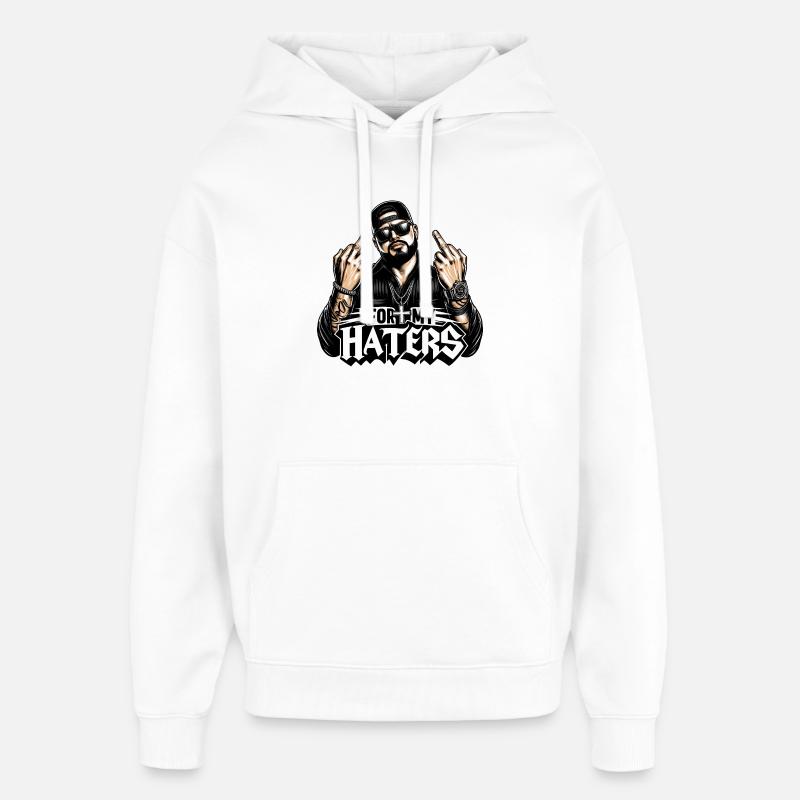 Cool Gangsters - Sweat à capuche unisexe Stanley/Stella Oversized - blanc