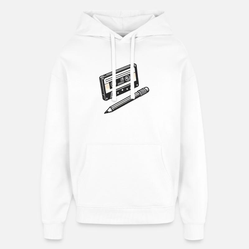 Cassette et crayon - IYKYK - Sweat à capuche unisexe Stanley/Stella Oversized - blanc