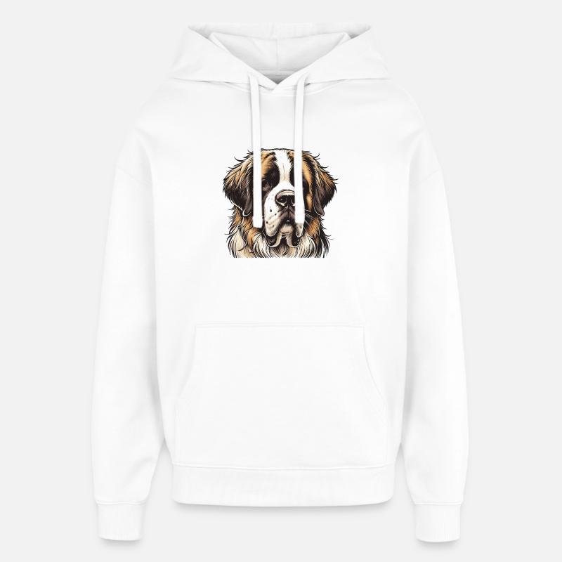 Saint-bernard - Sweat à capuche unisexe Stanley/Stella Oversized - blanc