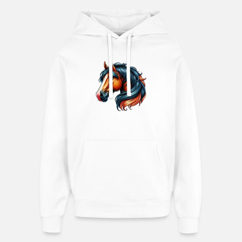 Pferd - Oversized Unisex Hoodie von Stanley/Stella - Weiß