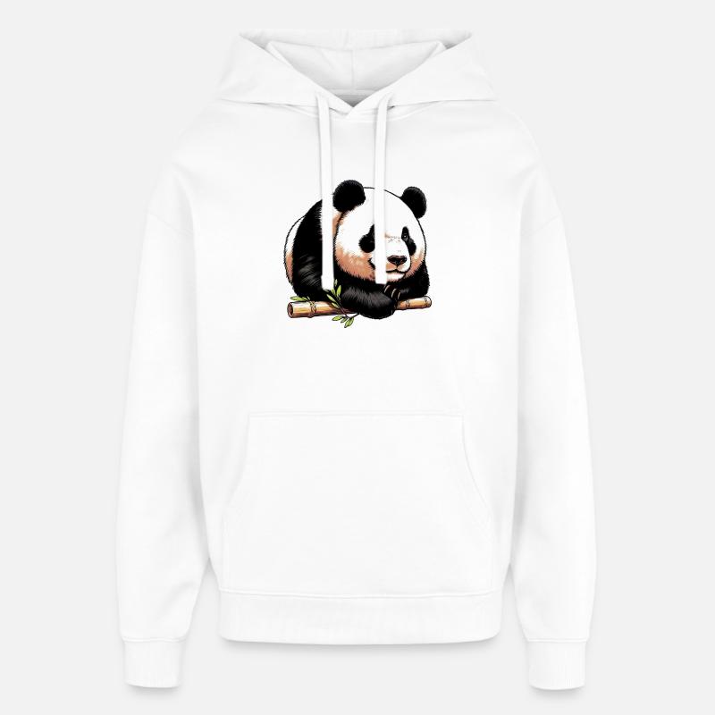 Panda - Sweat à capuche unisexe Stanley/Stella Oversized - blanc