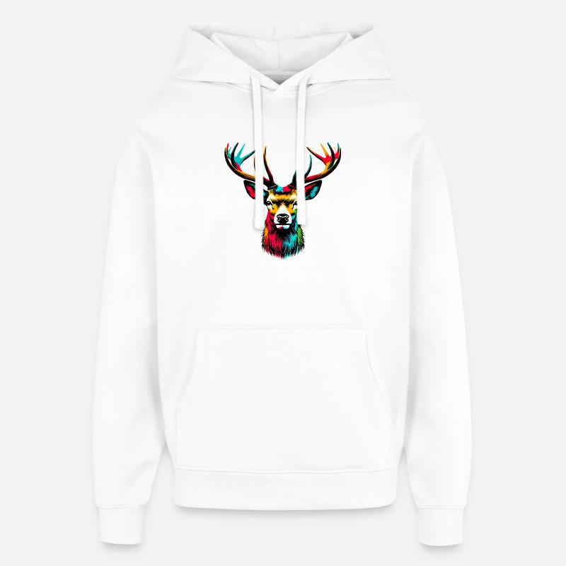 Cerf - Sweat à capuche unisexe Stanley/Stella Oversized - blanc