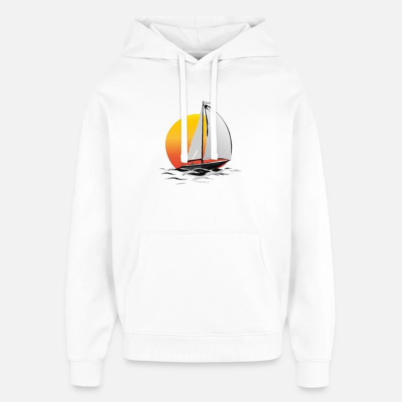 Segler mit Sonne - Oversized Unisex Hoodie von Stanley/Stella - Weiß
