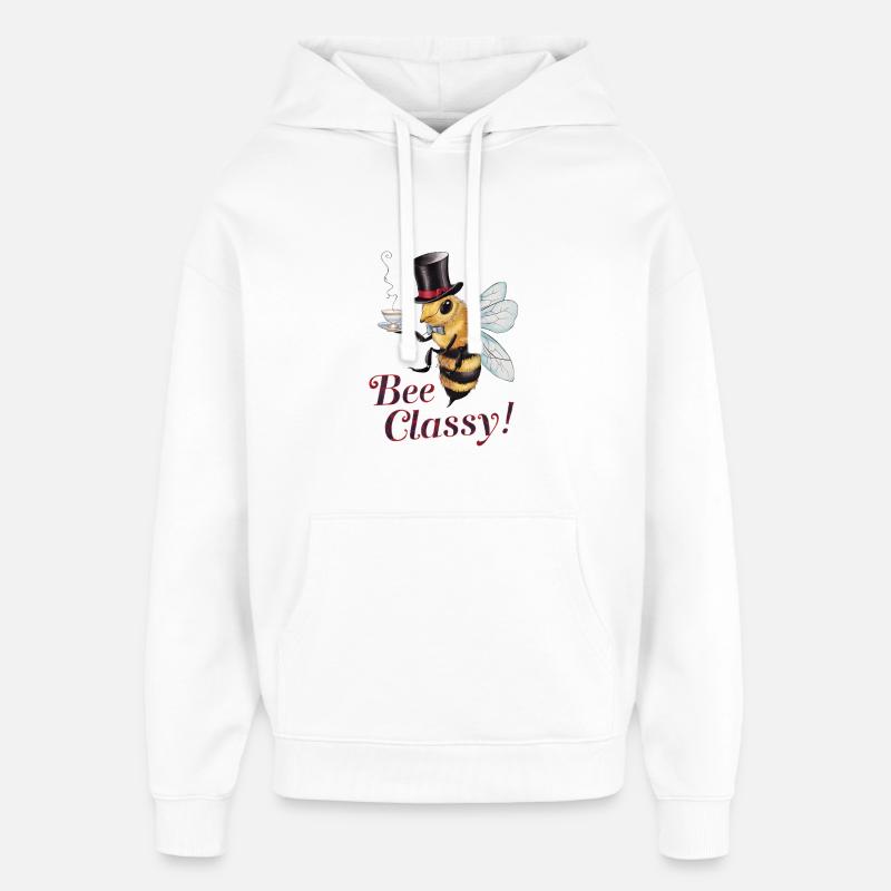 Abeille Classe - Sweat à capuche unisexe Stanley/Stella Oversized - blanc