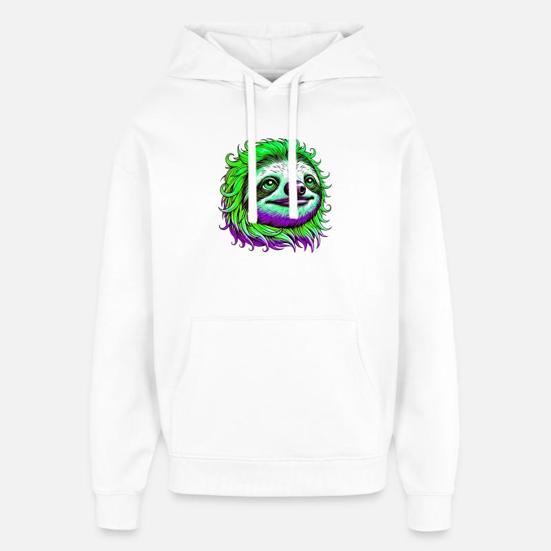 Faultier - Oversized Unisex Hoodie von Stanley/Stella - Weiß