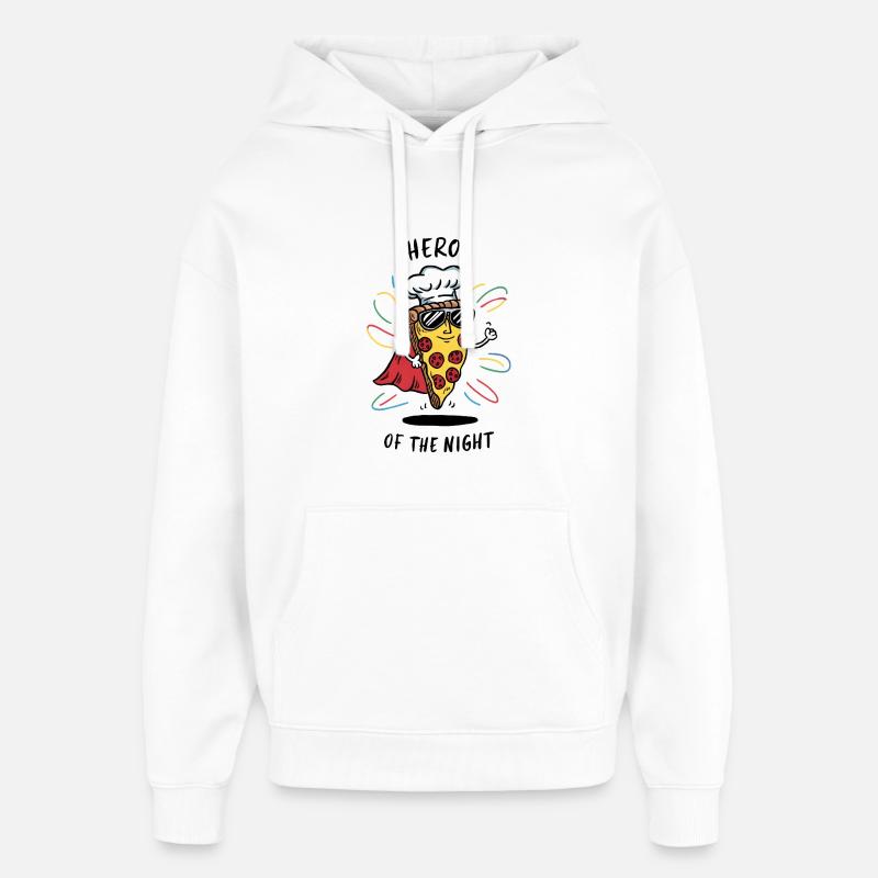 Restes de Pizza Hero - Sweat à capuche unisexe Stanley/Stella Oversized - blanc