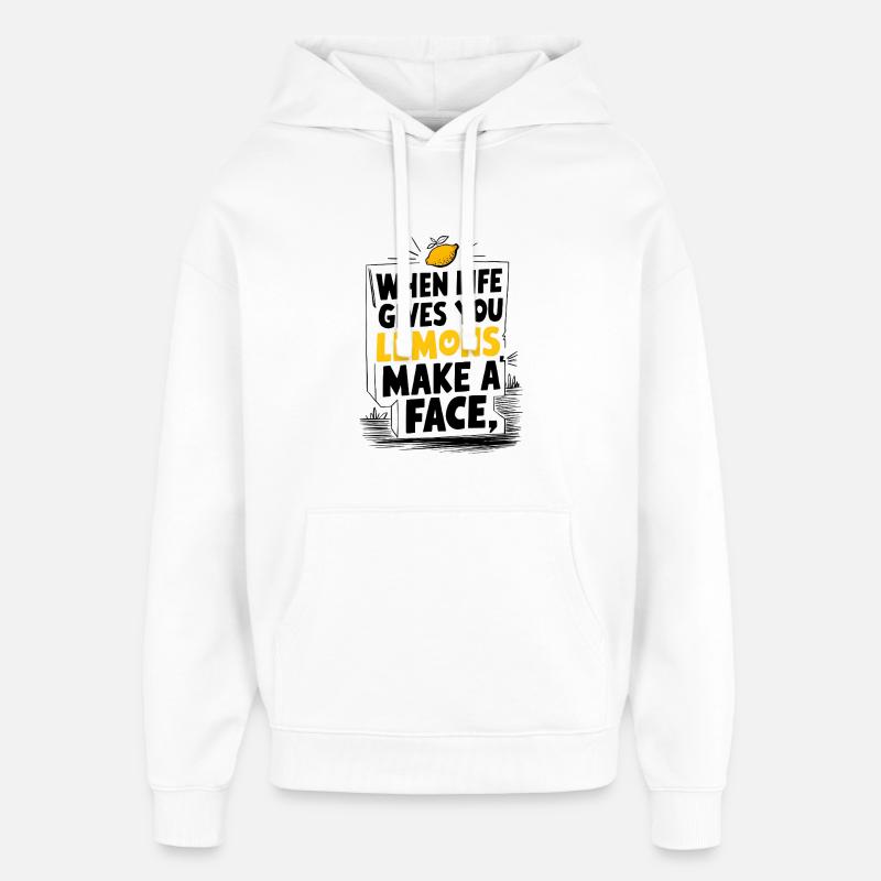 Faites un visage - Sweat à capuche unisexe Stanley/Stella Oversized - blanc