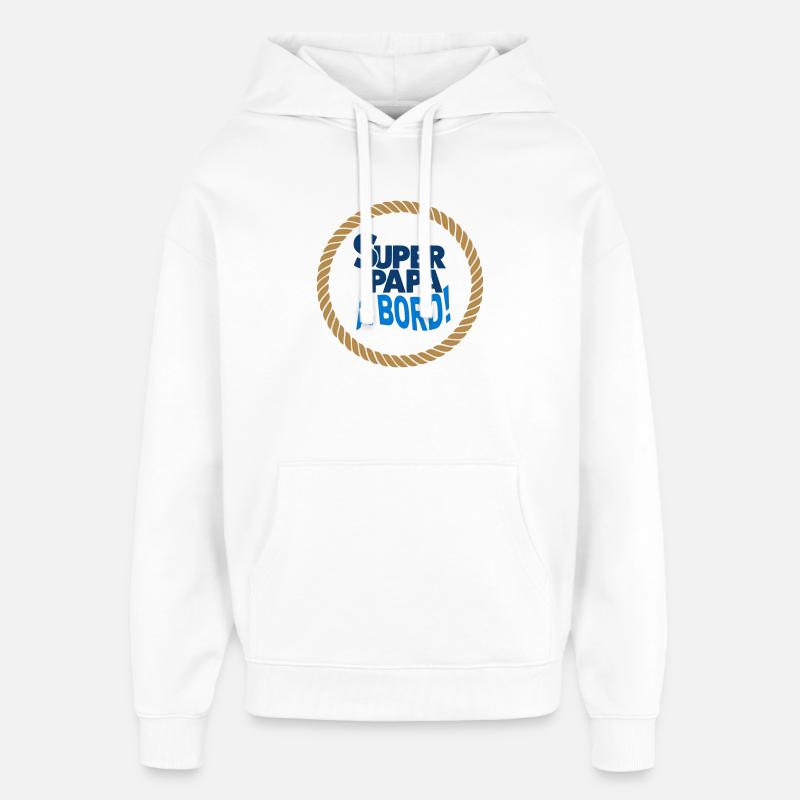 Super Papa à bord - Sweat à capuche unisexe Stanley/Stella Oversized - blanc