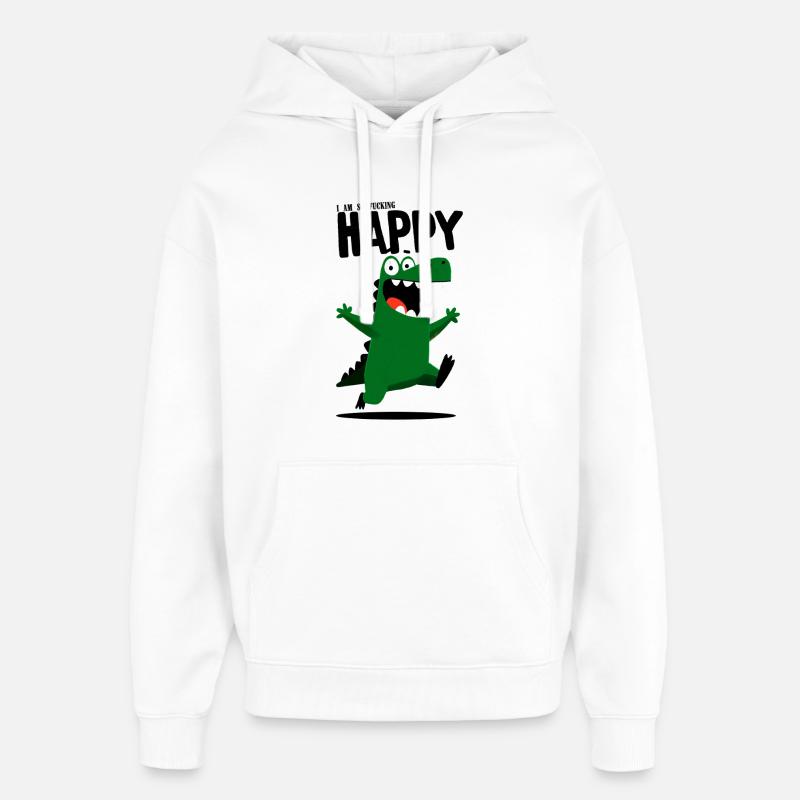 Croco heureux - Sweat à capuche unisexe Stanley/Stella Oversized - blanc