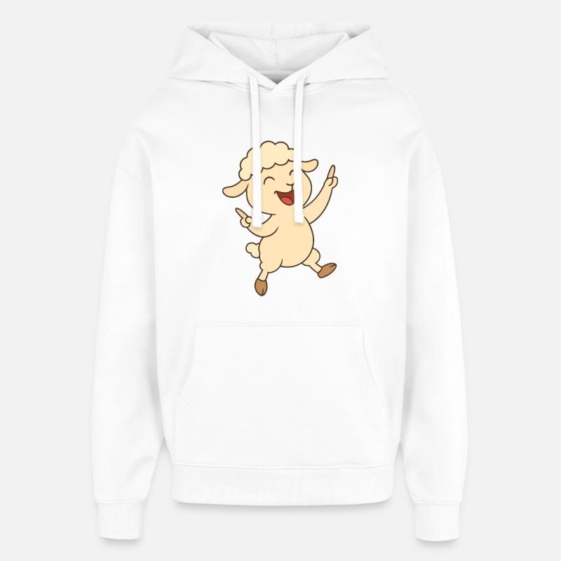 Tanzendes Lämmchen - Oversized Unisex Hoodie von Stanley/Stella - Weiß
