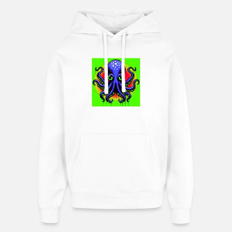 Octopus - Oversized Unisex Hoodie by Stanley/Stella - white