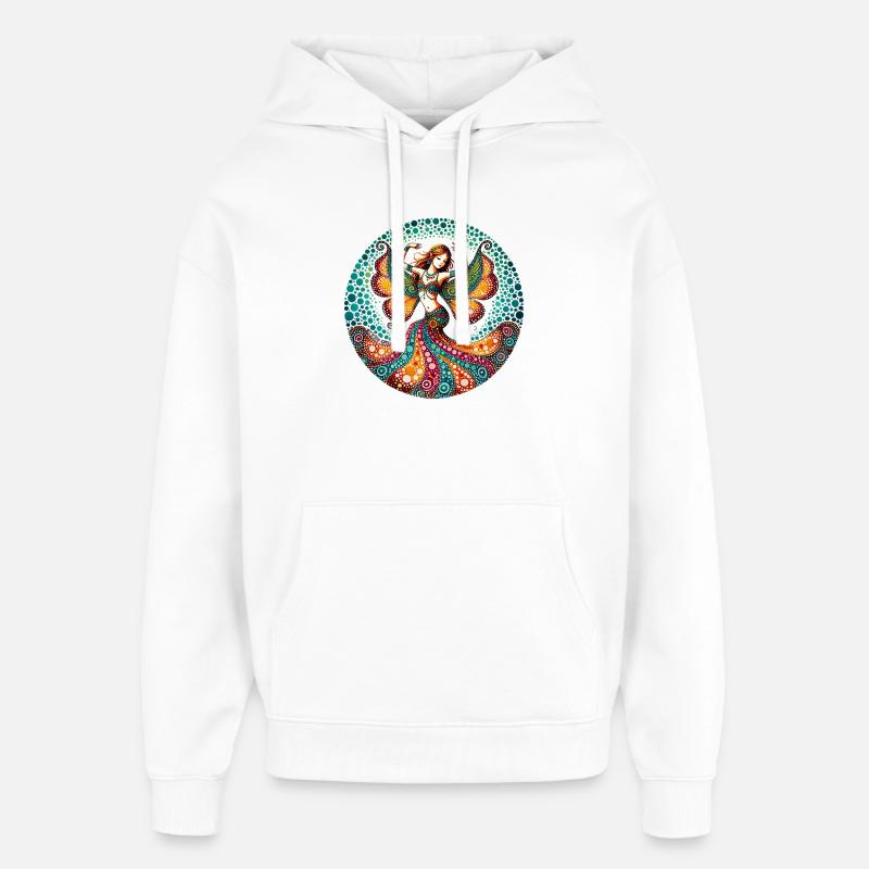 Danseuse du ventre papillon vibrante - Sweat à capuche unisexe Stanley/Stella Oversized - blanc