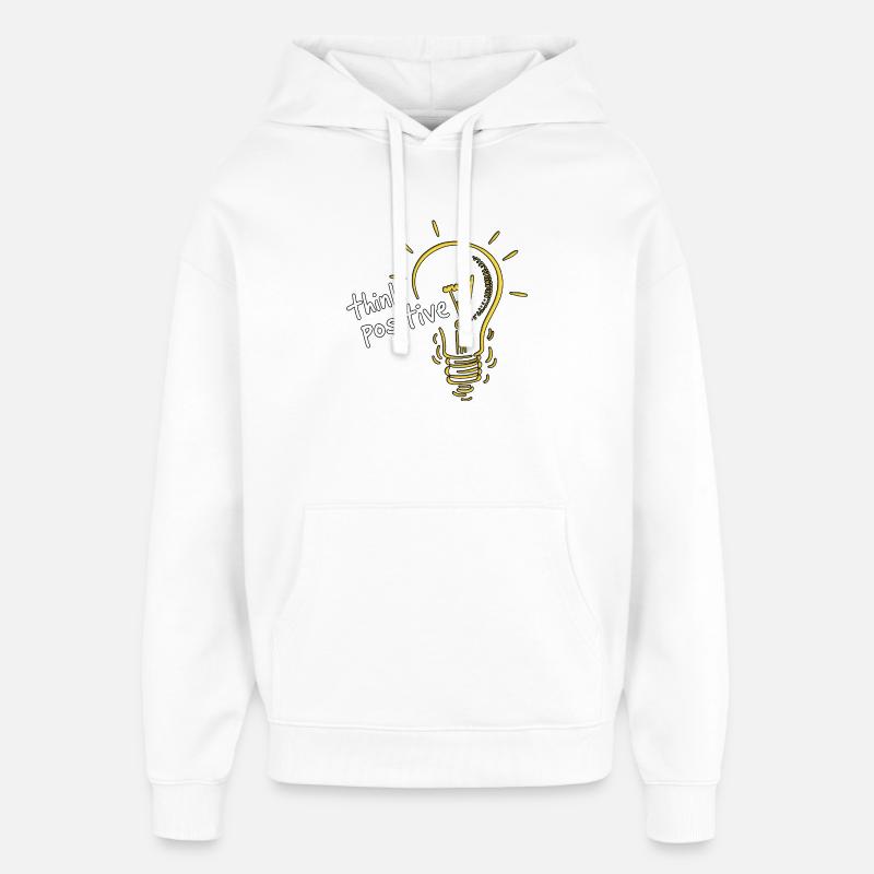 Penser positif - Sweat à capuche unisexe Stanley/Stella Oversized - blanc