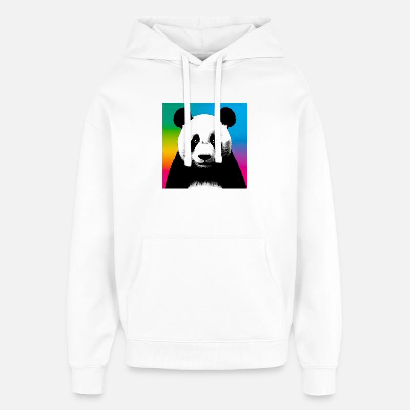 panda - Sweat à capuche unisexe Stanley/Stella Oversized - blanc