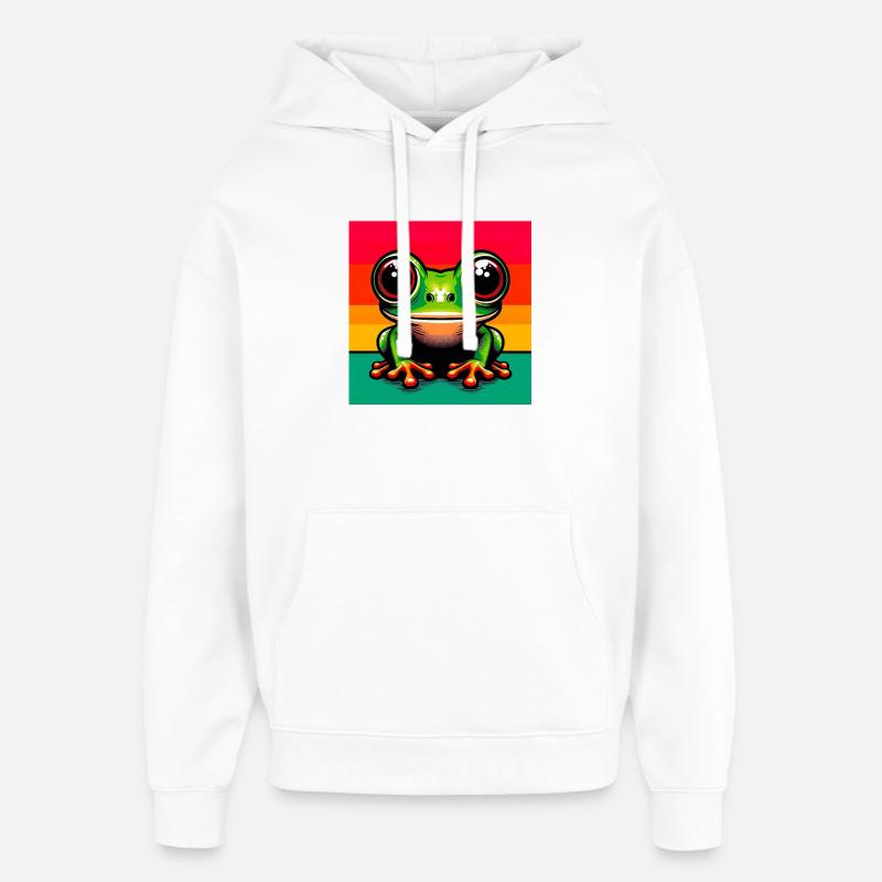 grenouille - Sweat à capuche unisexe Stanley/Stella Oversized - blanc