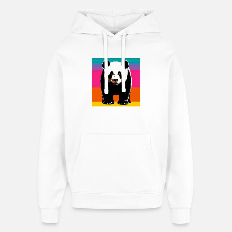 panda - Sweat à capuche unisexe Stanley/Stella Oversized - blanc