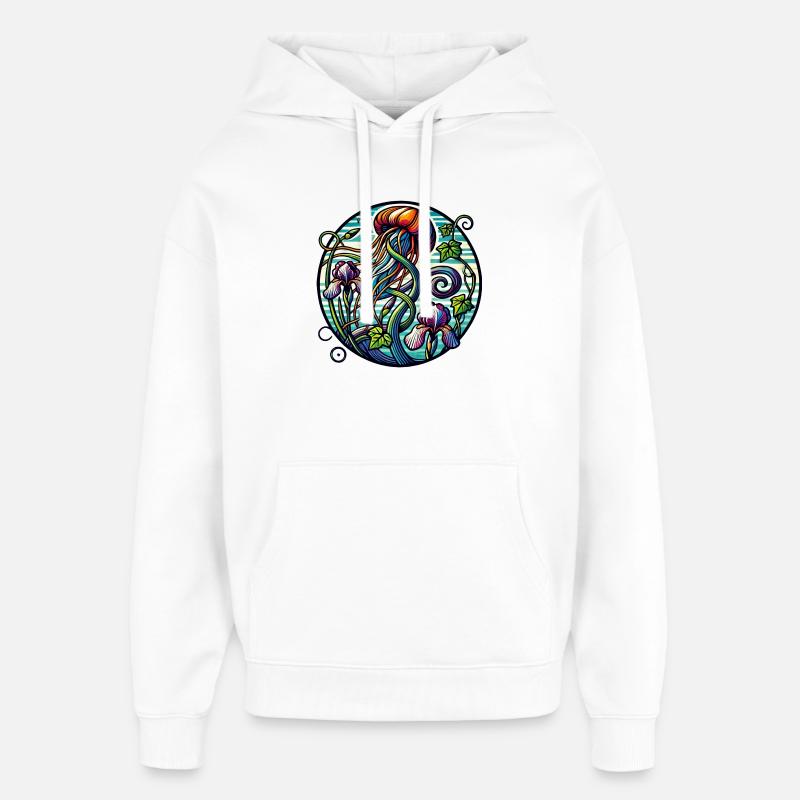 Jardin de méduses irisées - Sweat à capuche unisexe Stanley/Stella Oversized - blanc