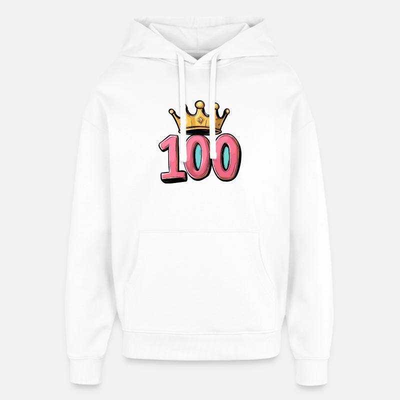 Couronne à 100 chiffres - Sweat à capuche unisexe Stanley/Stella Oversized - blanc