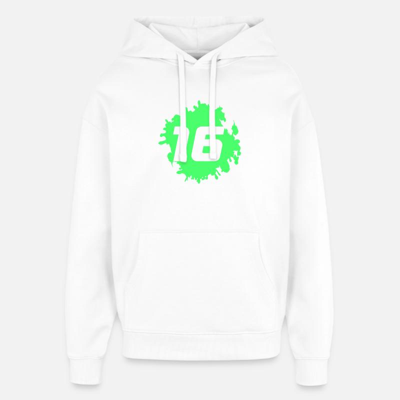 Vert Néon Spritz 16 Design - Sweat à capuche unisexe Stanley/Stella Oversized - blanc