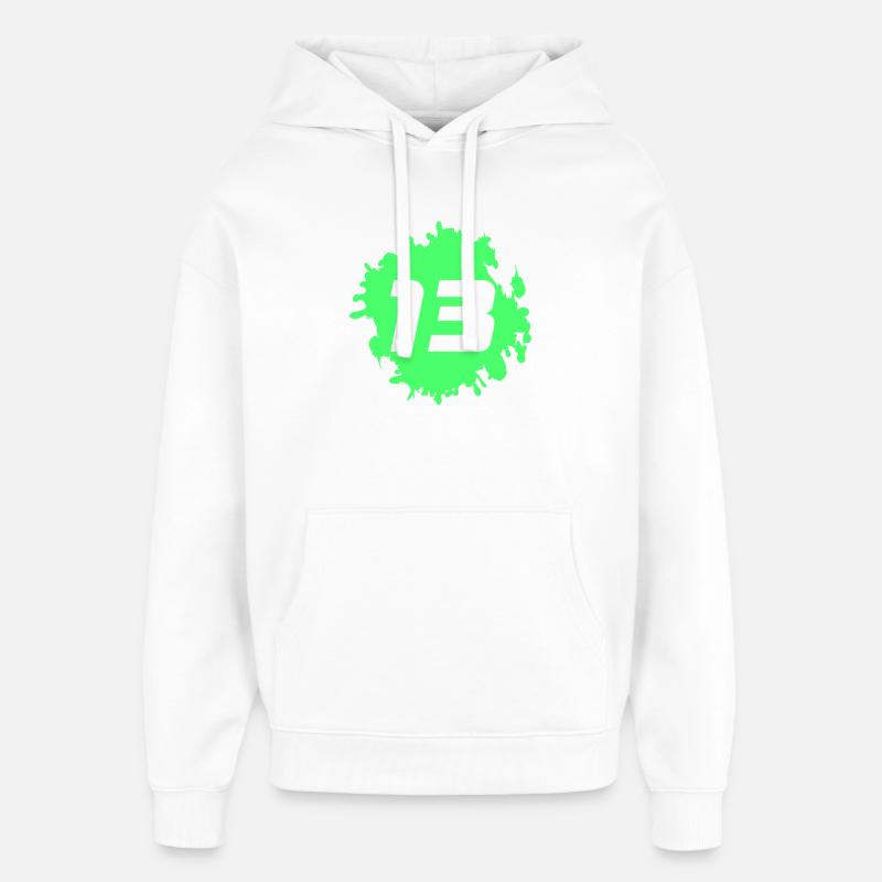 Vert Néon 13 Spritzersplash - Sweat à capuche unisexe Stanley/Stella Oversized - blanc