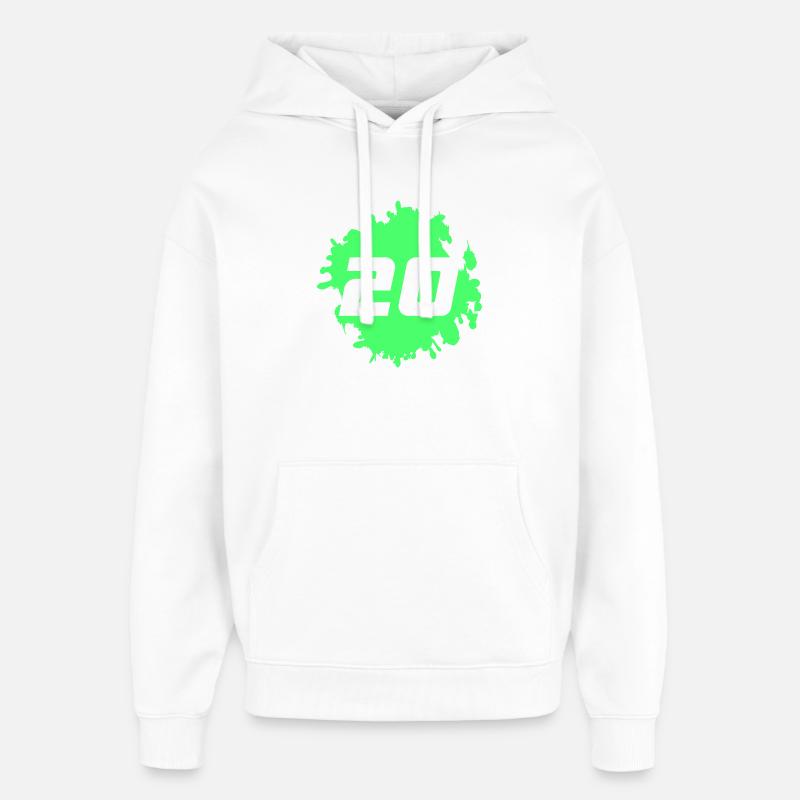 20e anniversaire de Neon Splash - Sweat à capuche unisexe Stanley/Stella Oversized - blanc