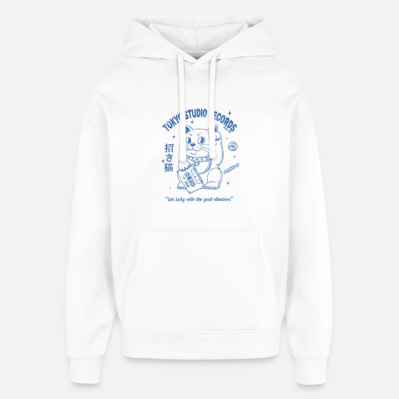 Maneki Neko - Sweat à capuche unisexe Stanley/Stella Oversized - blanc