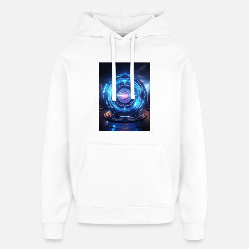 Halschakra – Vishuddha: Stimme des Geistes - Sweat à capuche unisexe Stanley/Stella Oversized - blanc