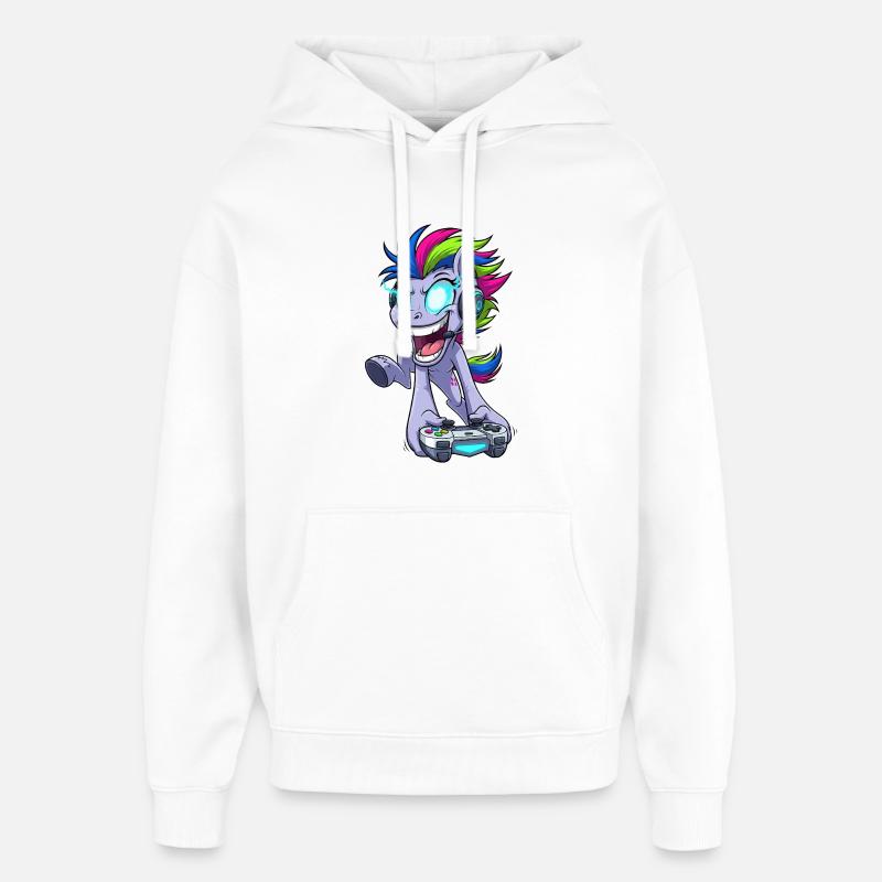 Funkelnder Gaming Pegasus mit Kopfhörer - Oversized Unisex Hoodie von Stanley/Stella - Weiß