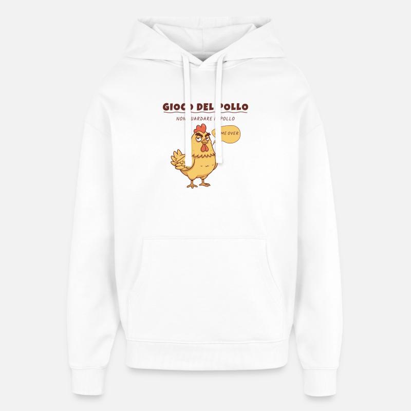 Jeu de poulet – Design amusant - Sweat à capuche unisexe Stanley/Stella Oversized - blanc