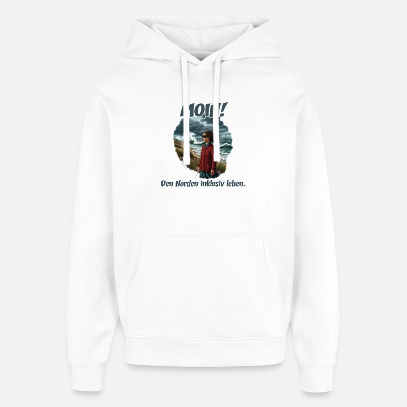 Moin y compris vent côtier - Sweat à capuche unisexe Stanley/Stella Oversized - blanc