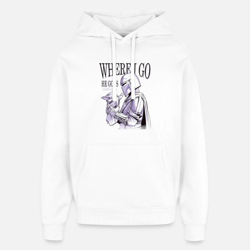 Star Wars: Mandalorian Grogu & Mandalorianer  - Oversized Unisex Hoodie von Stanley/Stella - Weiß