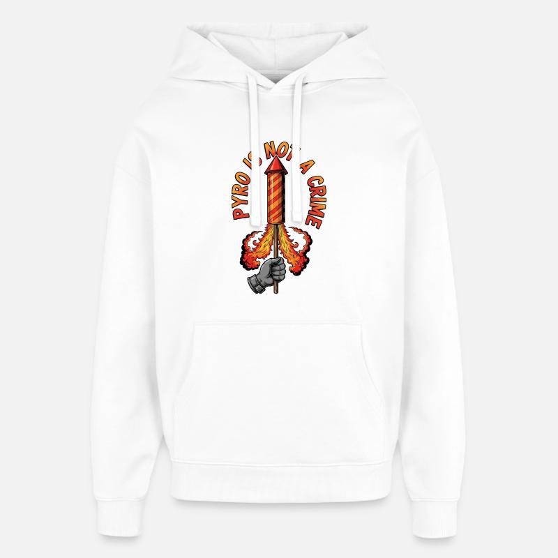 Le pyro n’est pas un crime - Sweat à capuche unisexe Stanley/Stella Oversized - blanc