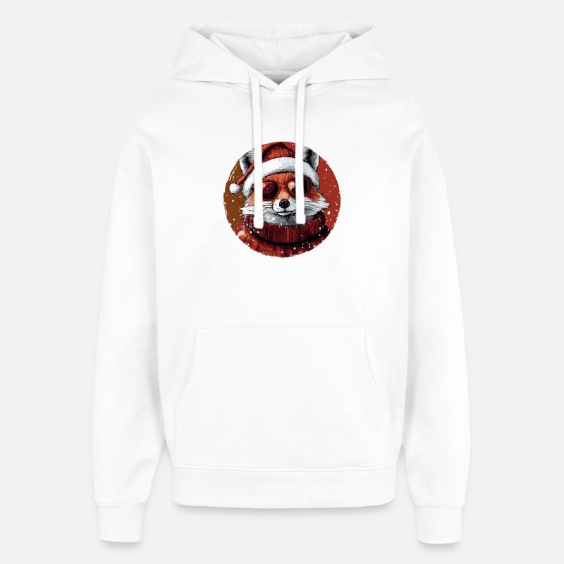 Fox Christmas Cool Christmas - Sweat à capuche unisexe Stanley/Stella Oversized - blanc