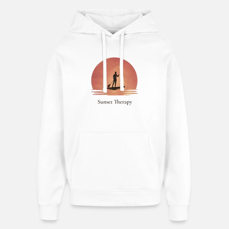 Sunset Therapy – Tranquility by the water - Oversized Unisex Hoodie by Stanley/Stella - white