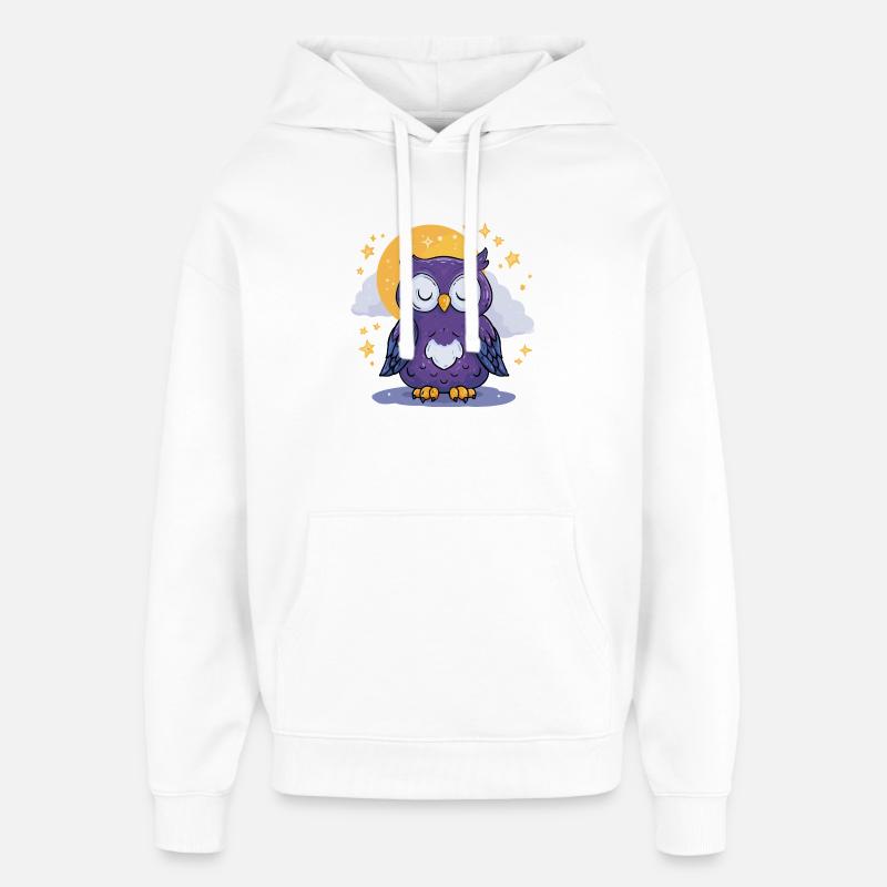 Mondnacht Eule - Oversized Unisex Hoodie von Stanley/Stella - Weiß